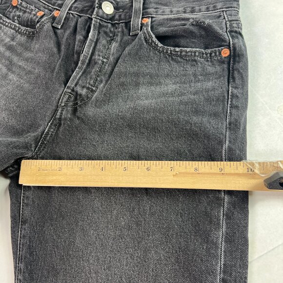 Levi's Jeans Women's 27x27* Big E Wedgie Straight Black Distressed Denim Tag 26 - Picture 14 of 16